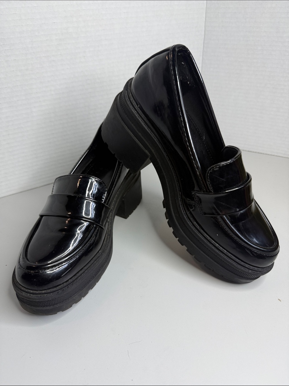 ASOS Black Patent Chunky Platform Loafers